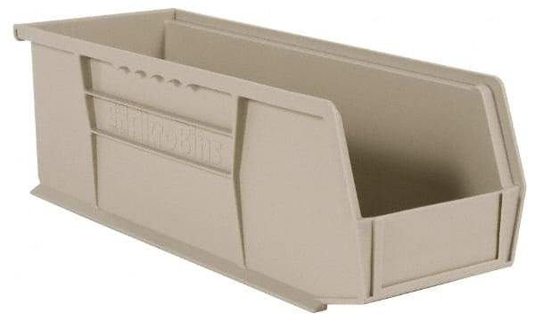 Akro-Mils - 20 Lb. Load Capacity, 10-7/8" Deep, Gray Polymer Hopper Stacking Bin - 4" High x 4-1/8" Wide x 10-7/8" Long - Apex Tool & Supply