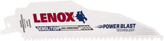 Lenox - 6" Long x 7/8" Thick, Bi-Metal Reciprocating Saw Blade - Straight Profile, 6 TPI, Toothed Edge, Universal Shank - Apex Tool & Supply