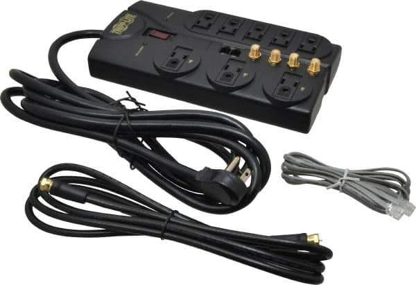 Tripp-Lite - 8 Outlets, 120 Volts, 15 Amps, 10' Cord, Power Outlet Strip - Free Hanging, Keyhole Mount, 5-15P NEMA Configuration, 9.55" Strip, UL1449 3rd Edition - Apex Tool & Supply