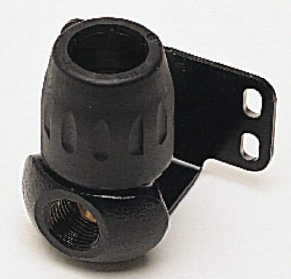 Transair - 1/2 & 1/4 Female NPT, 7/8" ID, Air Hose 45° One Port Wall Bracket - 232 Max psi, 3-5/8" Long, Plastic - Apex Tool & Supply