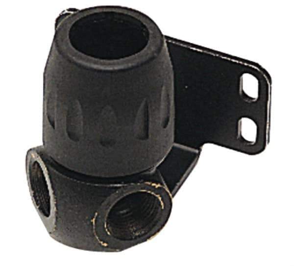 Transair - 1/2 & 1/4 Female NPT, 7/8" ID, Air Hose 90° Two Port Wall Bracket - 232 Max psi, 3-3/16" Long, Plastic - Apex Tool & Supply