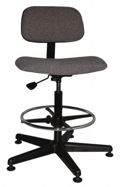 Bevco - Ergonomic Chair with Adjustable Footring - Cloth Seat, Gray - Apex Tool & Supply