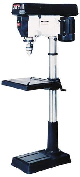 Jet - 16-1/2" Swing, Step Pulley Drill Press - 16 Speed, 3/4 hp, Single Phase - Apex Tool & Supply