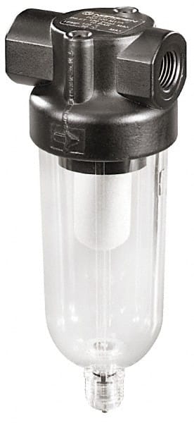 Norgren - 1/8" Port, 4.1" High x 1.63" Wide General Purpose Filter Mini Comp with Zinc Bowl, Automatic Drain - Apex Tool & Supply