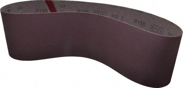 3M - 6" Wide x 48" OAL, 150 Grit, Aluminum Oxide Abrasive Belt - Aluminum Oxide, Very Fine, Coated, X Weighted Cloth Backing, Series 241D - Apex Tool & Supply