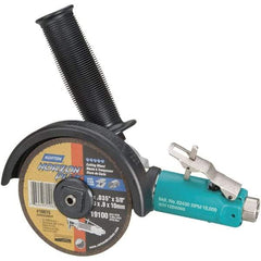 Dynabrade - 4" Wheel Diam, 15,000 RPM, Pneumatic Cutoff & Cutoff-Grinder Tool - Right Angle Handle, 1/4 NPT Inlet - Apex Tool & Supply