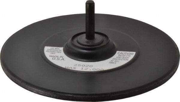 3M - 5" Diam Adhesive/PSA Disc Backing Pad - 1/4" Shank Diam, Medium Density, 6,000 RPM - Apex Tool & Supply