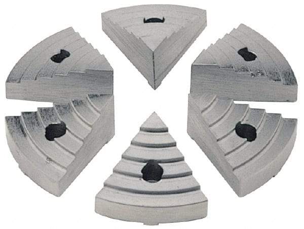 Value Collection - 6" Chuck Capacity, JF Attachment, Round Soft Lathe Chuck Jaw - 8 Jaws, Steel, 60mm Long x 18.4mm High - Apex Tool & Supply