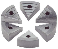 Value Collection - 6" Chuck Capacity, JF Attachment, Round Soft Lathe Chuck Jaw - 8 Jaws, Steel, 60mm Long x 18.4mm High - Apex Tool & Supply