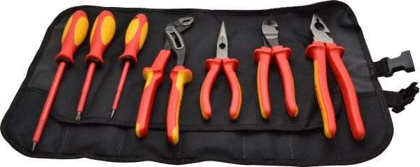 Knipex - 7 Piece Insulated Hand Tool Set - Comes in Tool Roll - Apex Tool & Supply