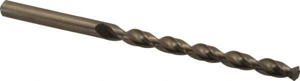 Cleveland - #4 135° Cobalt Jobber Drill - Oxide/Gold Finish, Right Hand Cut, Parabolic Flute, Straight Shank, 3-3/4" OAL, Split Point - Apex Tool & Supply