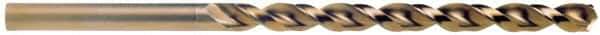 Cleveland - #33, 135° Point, Parabolic Flute, Cobalt Taper Length Drill Bit - Oxide/Gold Finish, 2-3/4" Flute Length, 5-1/8" OAL, Series 2575 - Apex Tool & Supply