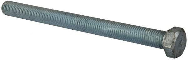 Made in North America - 3/4-10 UNC, 9-1/2" Length Under Head Hex Head Cap Screw - Fully Threaded, Grade 5 Steel, Zinc-Plated Finish, 1-1/8" Hex - Apex Tool & Supply