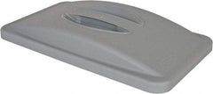 Rubbermaid - Rectangle Lid for Use with 15-7/8 Gal Rectangular Trash Cans - Gray, Polypropylene, For Slim Jim Trash Cans - Apex Tool & Supply