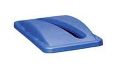 Rubbermaid - Rectangle Lid for Use with 15-7/8 Gal Rectangular Recycle Containers - Blue, Plastic, For 3540, 3541 & 3554 - Apex Tool & Supply