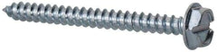 Value Collection - #6 Hex Washer Head Slotted Sheet Metal Screw - Steel, 1-1/2" Length Under Head, Grade 2 - Apex Tool & Supply