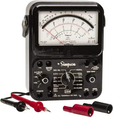 Simpson Electric - 12391, 1,000 VAC/VDC, Analog Manual Ranging Multimeter - 20 mOhm, Measures Voltage, Current, Resistance - Apex Tool & Supply