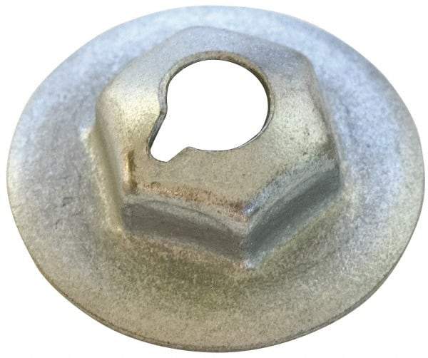 Au-Ve-Co Products - #10-32, 1/2" OD, 3/8" Width Across Flats Washer Lock Nut - Zinc-Plated Spring Steel, For Use with Threaded Fasteners - Apex Tool & Supply