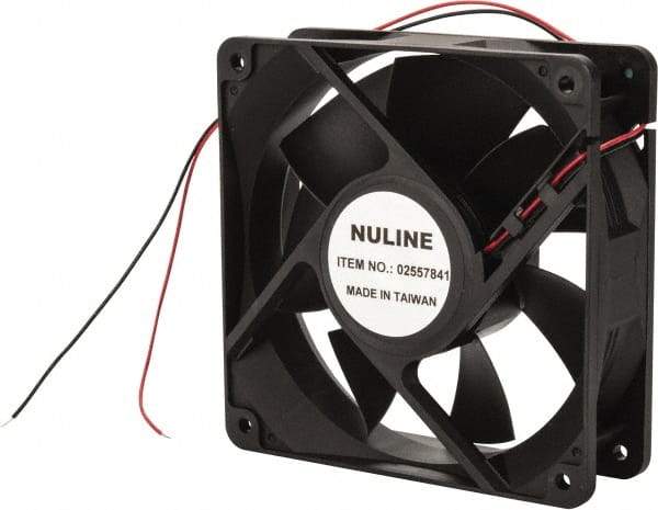 Value Collection - 24 Volts, DC, 130 CFM, Square Tube Axial Fan - 0.36 Amp Rating, 2,520 to 2,800 RPM, 4.7" High x 4.7" Wide x 1-1/2" Deep - Apex Tool & Supply