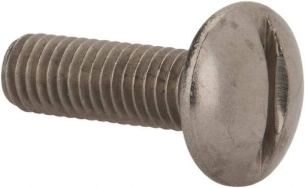 Value Collection - M5x0.80 Metric Coarse, 16mm Length Under Head Slotted Drive Machine Screw - Truss Head, Grade 18-8 & A2 Stainless Steel, Uncoated, Without Washer - Apex Tool & Supply