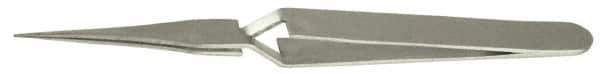 Value Collection - 4-3/4" OAL N2 Reverse Action Tweezers - Flat & Narrow - Apex Tool & Supply