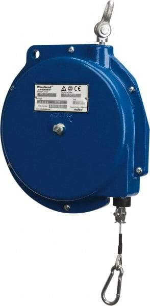 Aero-Motive - 15 Lb Load Capacity, 8' Travel Distance, Tool Balancer - Steel Cable, Cast Aluminum Housing, Tension Adjustment, Locking Mechanism - Apex Tool & Supply