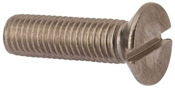 Value Collection - M12x1.75 Metric Coarse, 45mm OAL Slotted Drive Machine Screw - Flat Head, Grade 316 & A4 Stainless Steel, Uncoated, Without Washer - Apex Tool & Supply