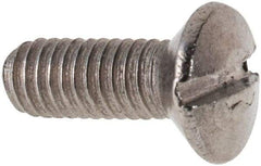 Value Collection - M3x0.50 Metric Coarse, 8mm OAL Slotted Drive Machine Screw - Oval Head, Grade 316 & A4 Stainless Steel, Uncoated, Without Washer - Apex Tool & Supply