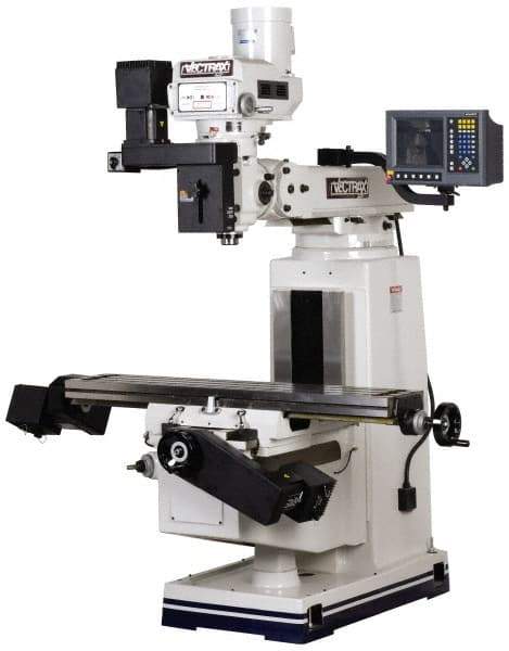 Vectrax - 49" Long x 9" Wide, 3 Phase Acurite Millpower CNC Milling Machine - Variable Speed Pulley Control, R8 Taper, 3 hp - Apex Tool & Supply