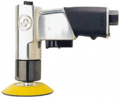 Chicago Pneumatic - 3" Pad Diam, 2,500 RPM, 0.25 hp, Handheld Pneumatic Polisher - 18 CFM, 1/4-20" Spindle Thread, 1/4" Inlet - Apex Tool & Supply
