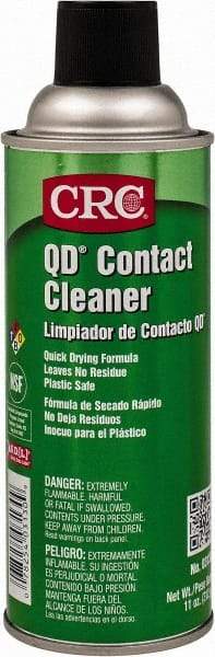 CRC - 11 Ounce Aerosol Contact Cleaner - 0°F Flash Point, 22,600 Volt Dielectric Strength, Flammable, Food Grade, Plastic Safe - Apex Tool & Supply