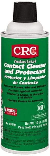 CRC - 10 Ounce Aerosol Contact Cleaner - 0°F Flash Point, 350 Volt Dielectric Strength, Flammable, Food Grade, Plastic Safe - Apex Tool & Supply