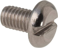 Value Collection - M5x0.80 Metric Coarse, 8mm Length Under Head Slotted Drive Machine Screw - Pan Head, Grade 316 & A4 Stainless Steel, Uncoated, Without Washer - Apex Tool & Supply