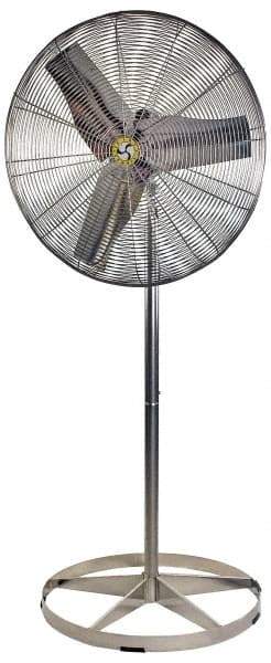 Airmaster - 30" Blade, 1/4 hp, 8,800 Max CFM, Single Phase Food Service Non-Adjustable Pedestal Fan - 115/230 Volts, 1 Speed - Apex Tool & Supply