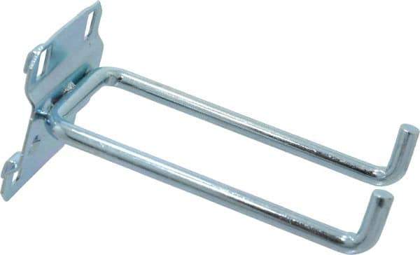 Triton - 3/16" Diam, 4" Long Double Arm Pegboard Hook - 4-3/8" Projection, 90° Bend, 3/4" Bend Length, Steel - Apex Tool & Supply
