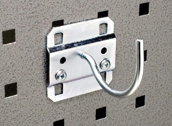 Triton - 2" ID, 3/16" Diam, 2-1/4" Long Pegboard Curved Hook Pegboard Hook - 2-1/2" Projection, Steel - Apex Tool & Supply