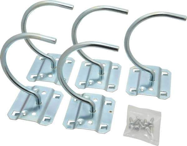 Triton - 3" ID, 1/4" Diam, 3-7/8" Long Pegboard Curved Hook Pegboard Hook - 4" Projection, Steel - Apex Tool & Supply