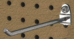 Triton - 3/16" Diam, 2-1/2" Long Single Angled End Pegboard Hook - 3-1/8" Projection, 30° Bend, 1/2" Bend Length, Steel - Apex Tool & Supply