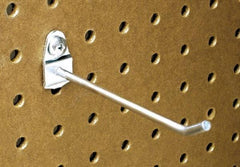 Triton - 3/16" Diam, 4" Long Single Angled End Pegboard Hook - 4-5/8" Projection, 30° Bend, 1/2" Bend Length, Steel - Apex Tool & Supply