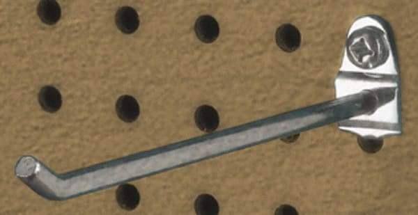 Triton - 1/4" Diam, 8" Long Single Angled End Pegboard Hook - 8-5/8" Projection, 30° Bend, 1/2" Bend Length, Steel - Apex Tool & Supply