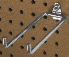 Triton - 1/4" Diam, 5-3/4" Long Double Arm Pegboard Hook - 6-1/4" Projection, 80° Bend, 3/4" Bend Length, Steel - Apex Tool & Supply