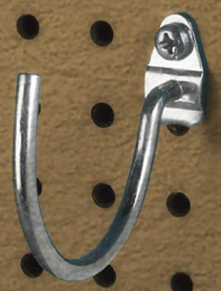 Triton - 2" ID, 3/16" Diam, 2-1/4" Long Curved Pegboard Hook - 2-5/8" Projection, Steel - Apex Tool & Supply