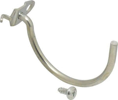 Triton - 3" ID, 1/4" Diam, 3-3/4" Long Curved Pegboard Hook - 4-1/16" Projection, Steel - Apex Tool & Supply