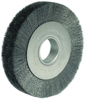 8" Diameter - 2" Arbor Hole - Crimped Steel Wire Straight Wheel - Apex Tool & Supply