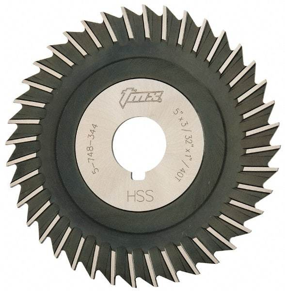 Value Collection - 5" Blade Diam x 3/32" Blade Thickness, 1" Hole, 40 Teeth, High Speed Steel Side Chip Saw - Straight Tooth, Arbor Connection, Uncoated - Apex Tool & Supply