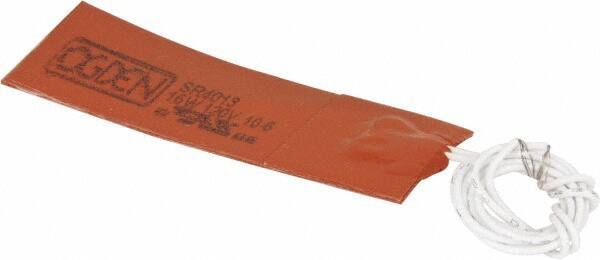 Value Collection - 3" Long x 1" Wide, Rectangular, Silicon Rubber, Standard Heat Blanket - 120 Volt, Plain Back, Use with Metal Containers - Apex Tool & Supply