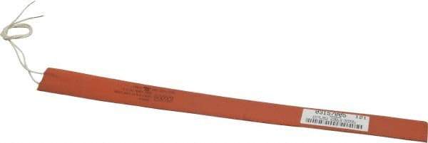 Value Collection - 12" Long x 1" Wide, Rectangular, Silicon Rubber, Standard Heat Blanket - 120 Volt, Adhesive Back, Use with Metal Containers - Apex Tool & Supply