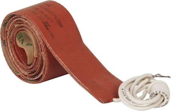 Value Collection - 24" Long x 1" Wide, Rectangular, Silicon Rubber, Standard Heat Blanket - 120 Volt, Adhesive Back, Use with Metal Containers - Apex Tool & Supply