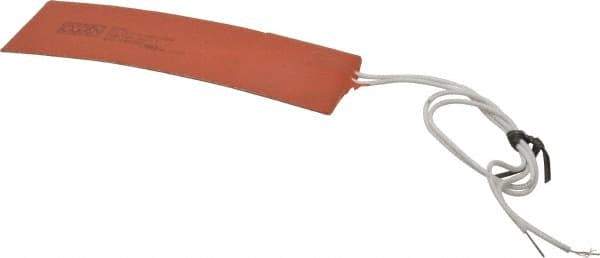 Value Collection - 6" Long x 2" Wide, Rectangular, Silicon Rubber, Standard Heat Blanket - 120 Volt, Adhesive Back, Use with Metal Containers - Apex Tool & Supply