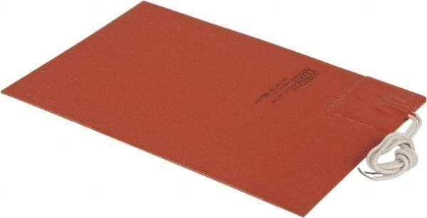 Value Collection - 9" Long x 6" Wide, Rectangular, Silicon Rubber, Standard Heat Blanket - 120 Volt, Adhesive Back, Use with Metal Containers - Apex Tool & Supply
